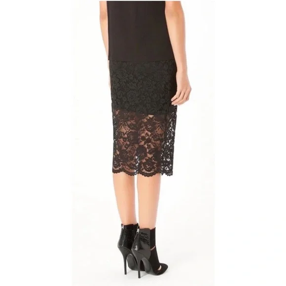 Hale Bob Black Lace Pencil Skirt - Picture 9 of 12